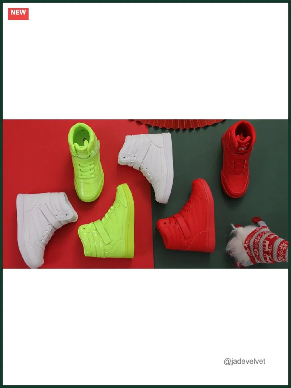 Women's High Top Sneakers with Hidden Wedge Heel Ankle Support